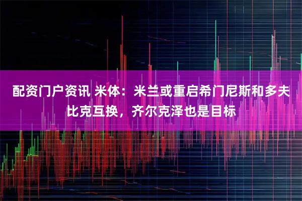配资门户资讯 米体：米兰或重启希门尼斯和多夫比克互换，齐尔克泽也是目标